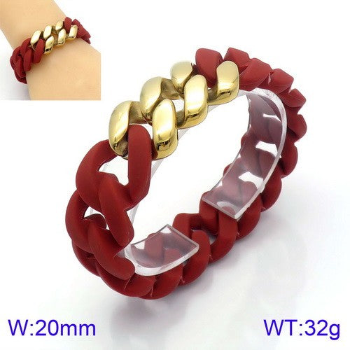 Pulsera poliuretano oro 14K laserado cafe claro