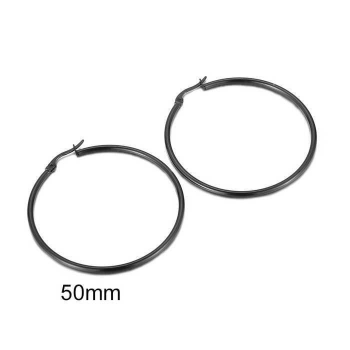 Argollas medianas lisas negras acero inoxidable 316L