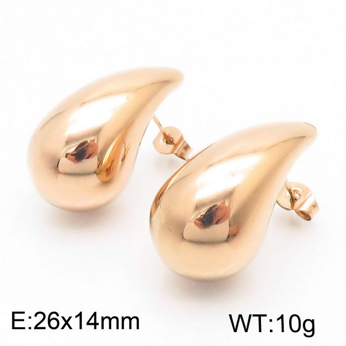 Aretes gota rosadas acero inoxidable 316L