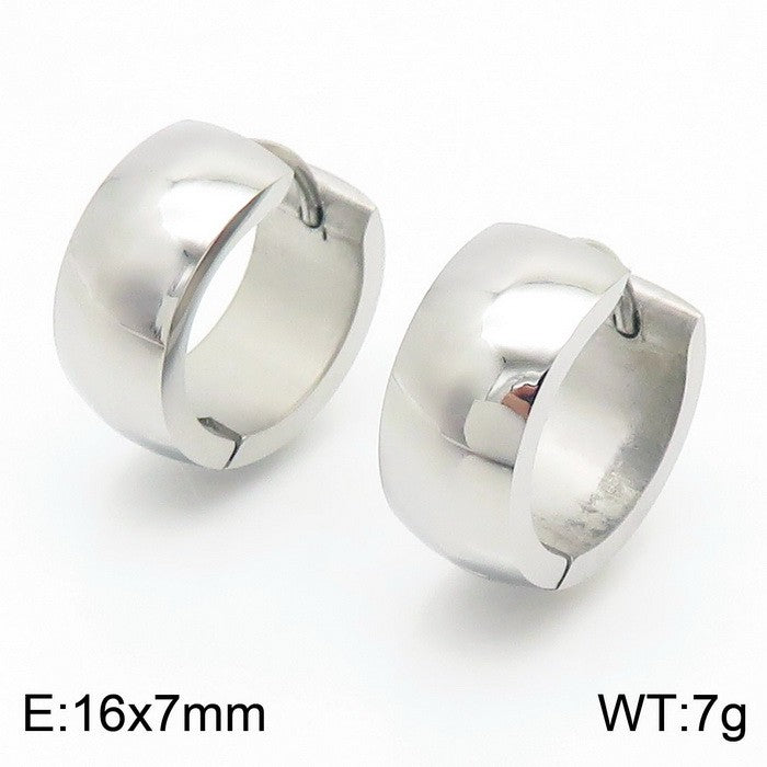 Argollas plateadas lisas acero inoxidable 316L
