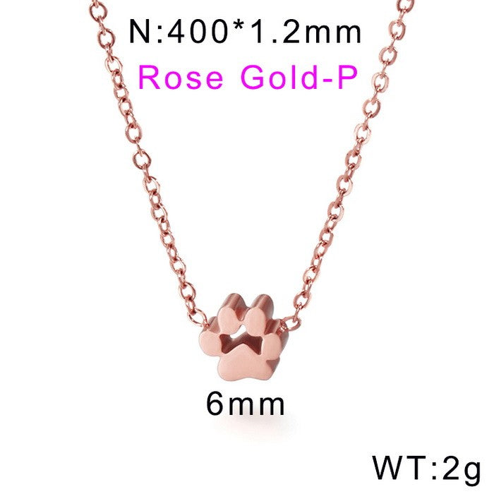 Cadena rosada huella acero inoxidable 316L