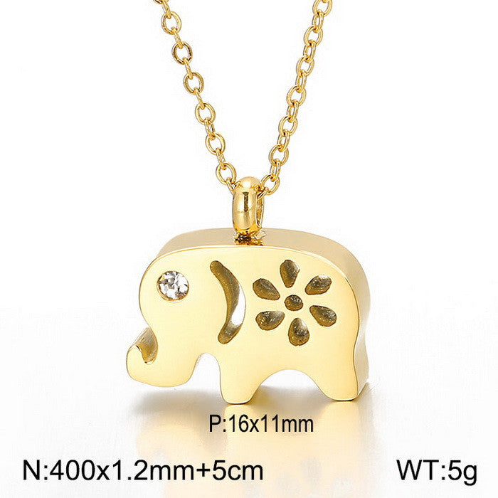 Cadena oro 14K laserada elefante acero inoxidable 316L