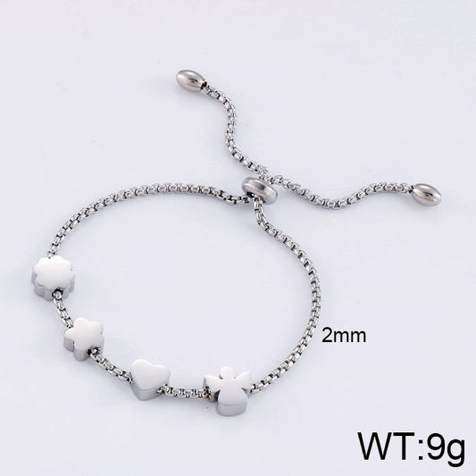 Pulsera figuras plateada acero inoxidable 316L