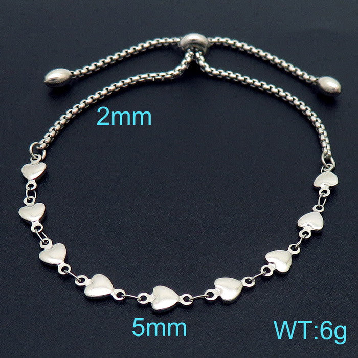 Pulsera corazones acero inoxidable 316L