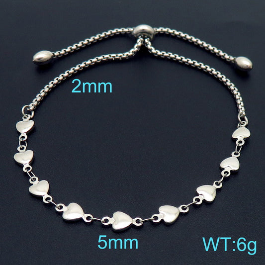 Pulsera corazones acero inoxidable 316L