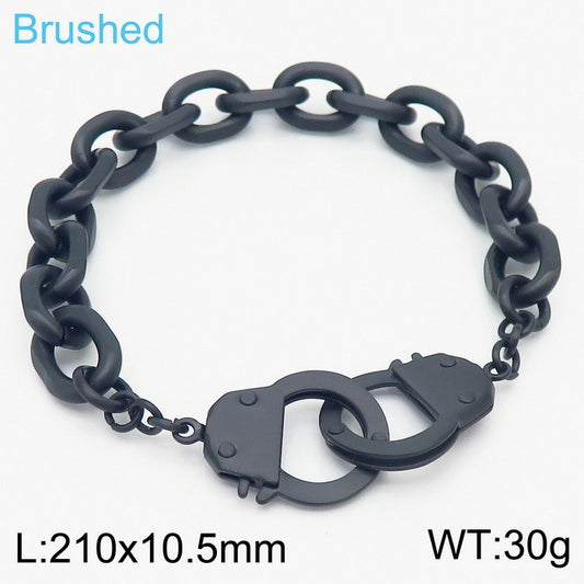 Pulsera negra esposas acero inoxidable 316L