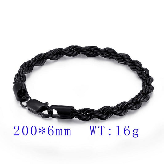 Pulsera negra de acero inoxidable 316L italiano