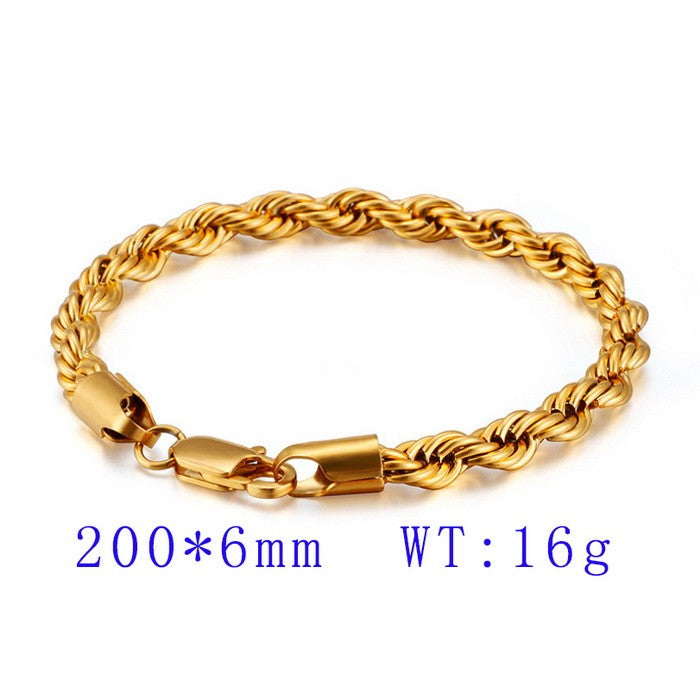 Pulsera rolo oro 14k laserada acero inoxidable 316L