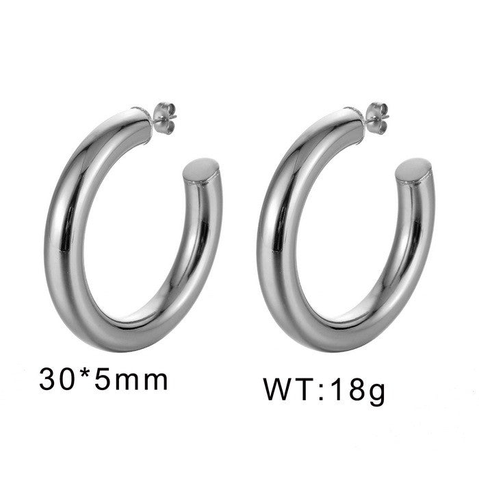 Argollas abiertas peq. plateadas acero inoxidable 316L
