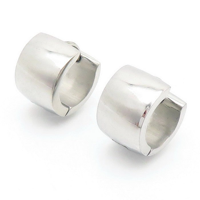 Aretes hugghies plateadas  acero inoxidable 316L