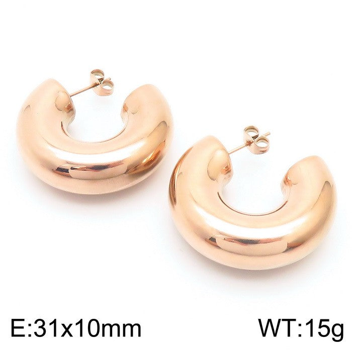 Argollas gruesas rosadas acero inoxidable 316L