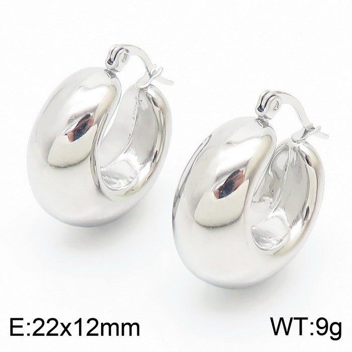 Argollas gruesas plateadas acero inoxidable 316L