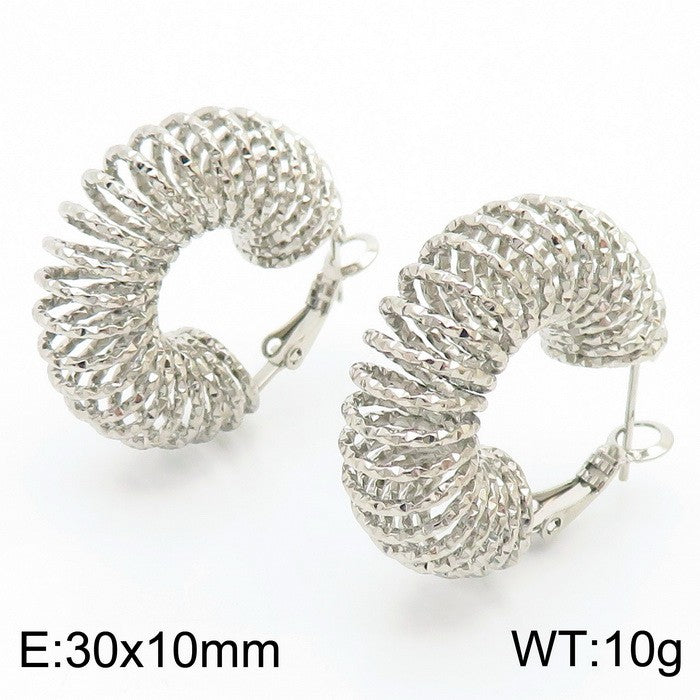 Argollas medianas gruesas plateadas acero inoxidable 316L