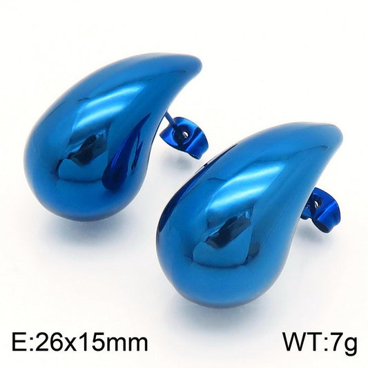 Aretes gota azules acero inoxidable 316L