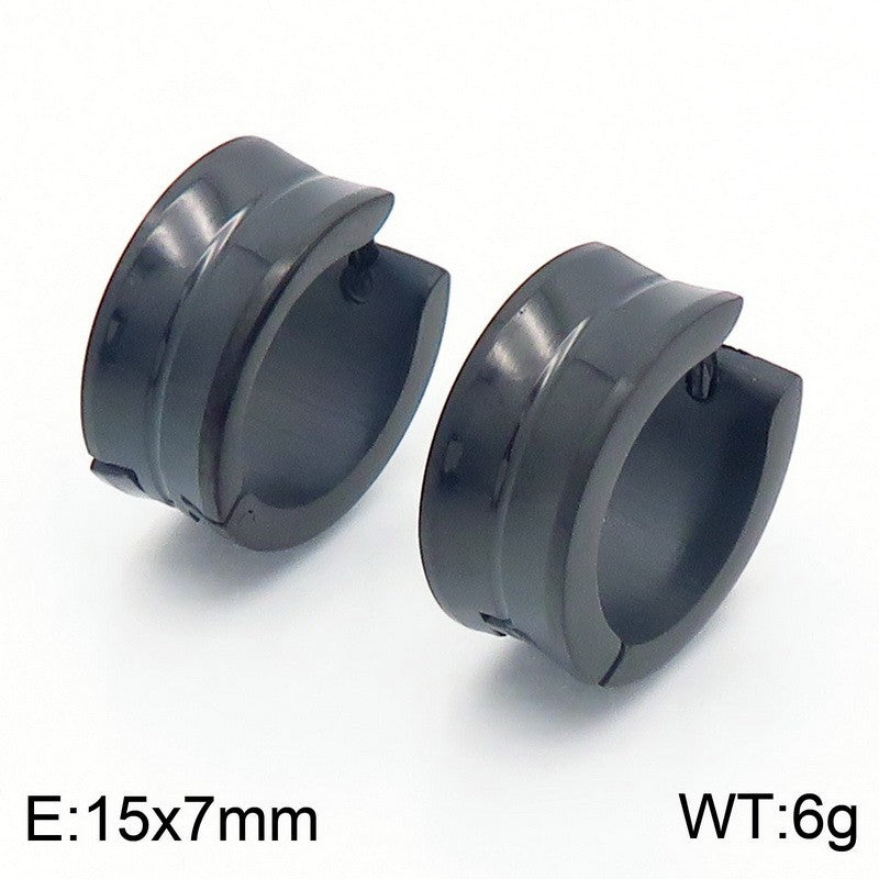 Aretes hugghies negros  acero inoxidable 316L