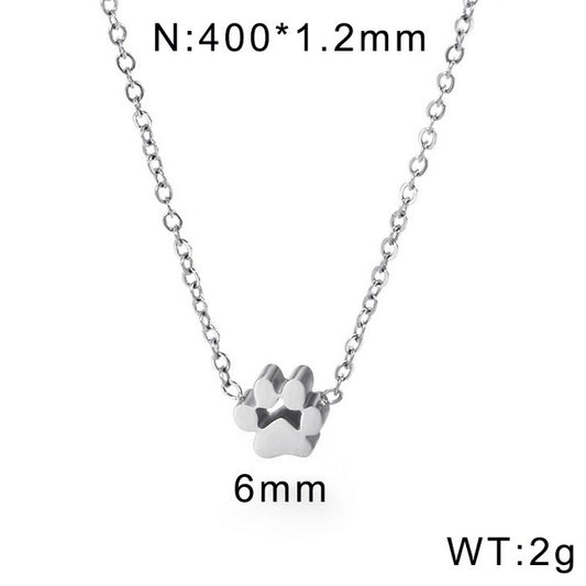 Cadena plateada huella acero inoxidable 316L