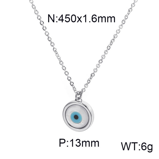 Cadena plateada ojo turco acero inoxidable 316L