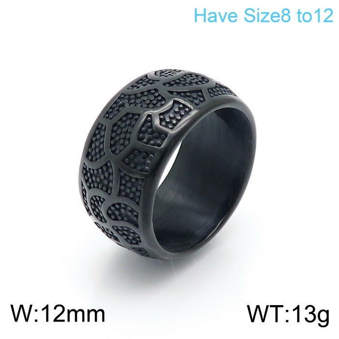 Anillo negro ancho  acero inoxidable 316L