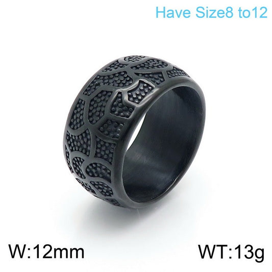 Anillo negro ancho  acero inoxidable 316L