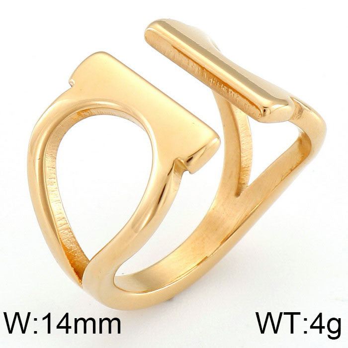 Anillo  oro 14k laserado y acero inoxidable 316L