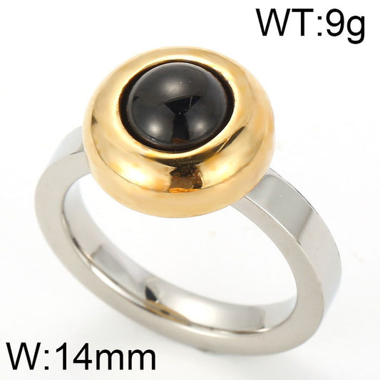Anillo  tricolor  acero inoxidable 316L