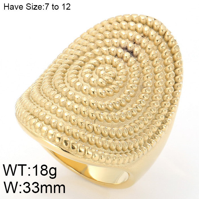 Anillo oro 14K laserado acero inoxidable 316L